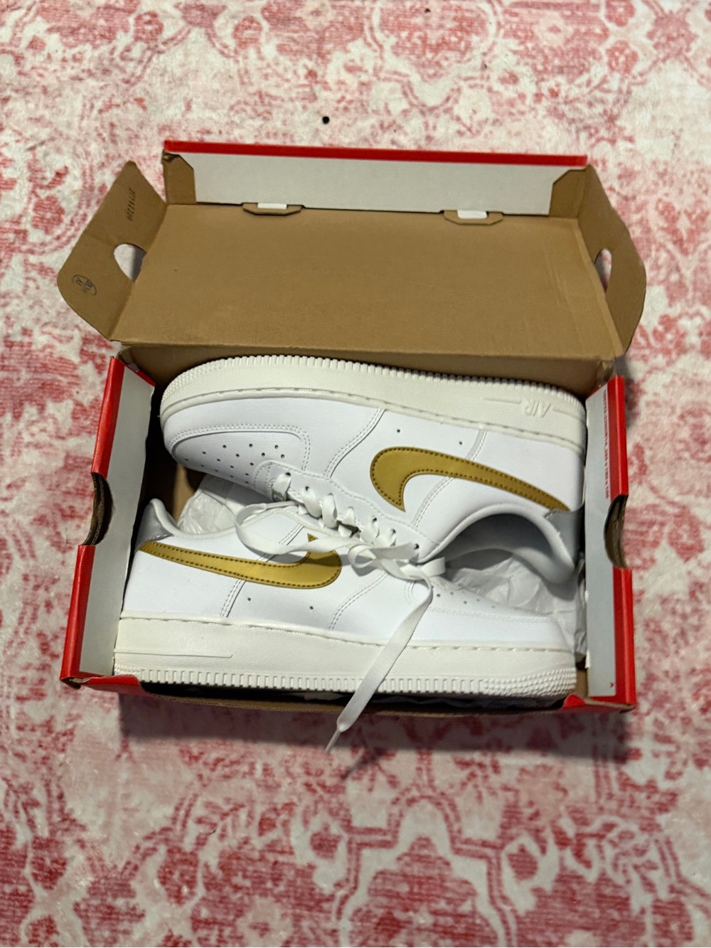 New Nike Dunk Low Red and White Shoe Box